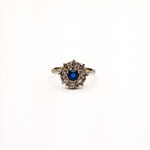 Load image into Gallery viewer, 21026645 One platinum Diamond and Sapphire Ring