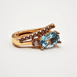 Load image into Gallery viewer, 21012686 14k Rose Gold Topaz Earrings.