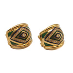 Load image into Gallery viewer, 21011740 Gold diamond and enamel earrings.