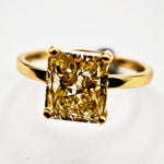 Load image into Gallery viewer, 21013263 Radiant Cut Fancy Yellow Diamond Solitaire