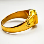 Load image into Gallery viewer, 21005541 Mens Yellow Gold and Sapphire Signet Ring