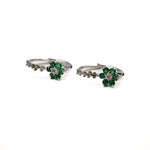 Load image into Gallery viewer, 21010200 Emerald and diamond earrings.