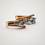 Load image into Gallery viewer, 21012686 14k Rose Gold Topaz Earrings.