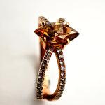 Load image into Gallery viewer, 21012921 Cognac diamond gold ring.