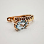 Load image into Gallery viewer, 21012686 14k Rose Gold Topaz Earrings.