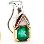 Load image into Gallery viewer, 21012044 Emerald and Diamond Earrings