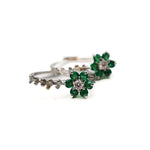 Load image into Gallery viewer, 21010200 Emerald and diamond earrings.