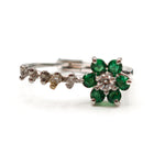 Load image into Gallery viewer, 21010200 Emerald and diamond earrings.