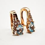 Load image into Gallery viewer, 21012686 14k Rose Gold Topaz Earrings.