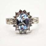 Load image into Gallery viewer, 21000683 Aquamarine Diamond Ring