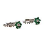 Load image into Gallery viewer, 21010200 Emerald and diamond earrings.