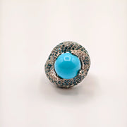 21005640 Diamond and Turquoise Ring