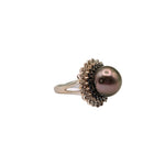 Load image into Gallery viewer, 21015304 Grey Pearl and Diamond Ring
