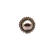 21015304 Grey Pearl and Diamond Ring
