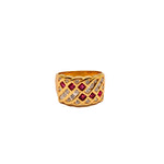 Load image into Gallery viewer, 21024320 18k Yellow Gold Diamond &amp; Ruby Ring