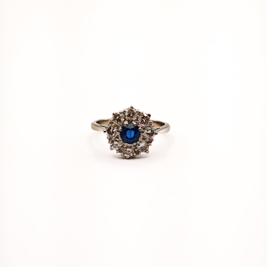21026645 One platinum Diamond and Sapphire Ring