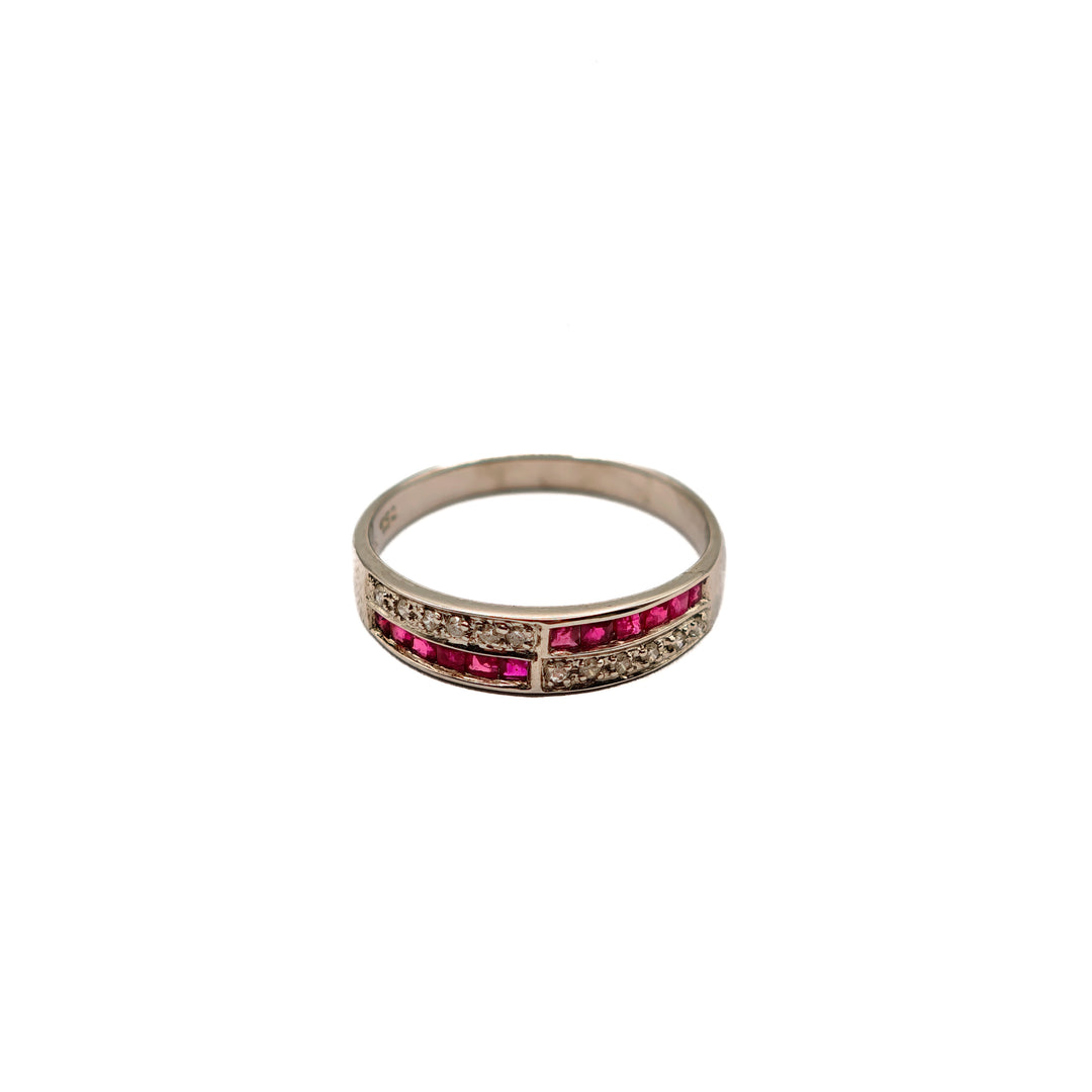 21000782 Half Eternity Ruby & Diamond Ring