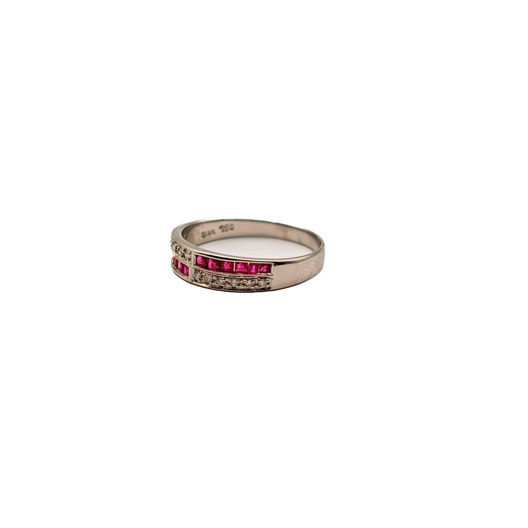 21000782 Half Eternity Ruby & Diamond Ring