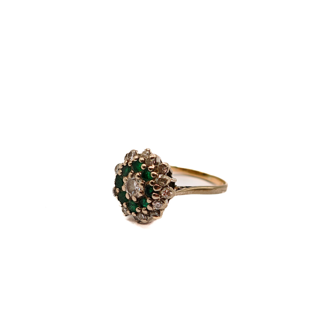 21005961 Vintage Emerald and Diamond Dress Ring