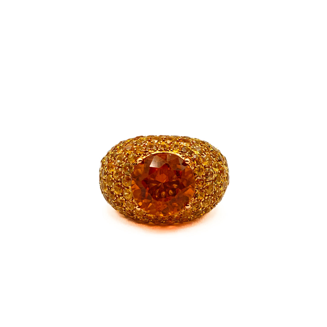 21025983 18kt Citrine, Sapphire & Diamond Ring