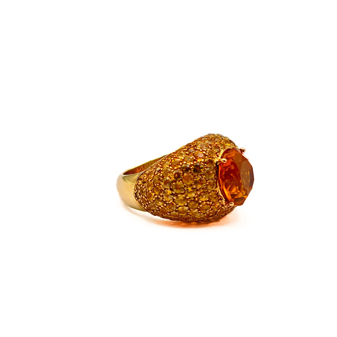 21025983 18kt Citrine, Sapphire & Diamond Ring