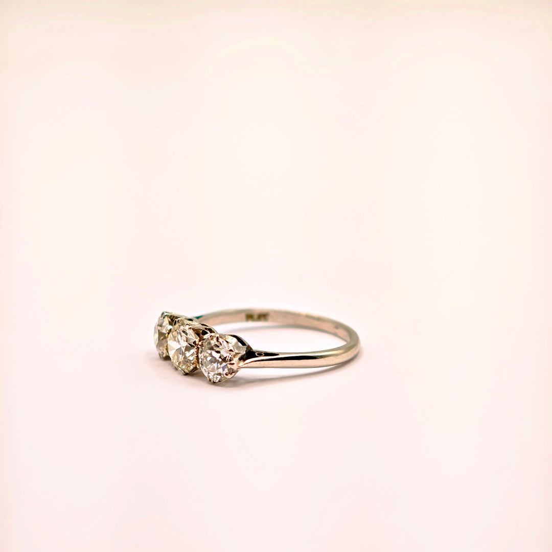 21026706 Platinum Old Cut Diamond Ring