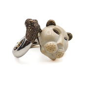 21008481 Vintage leopard diamond ring.