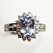 21000683 Aquamarine Diamond Ring