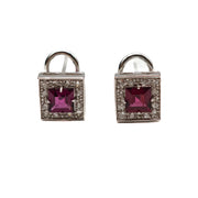 21011801 Tourmaline and diamond earrings.