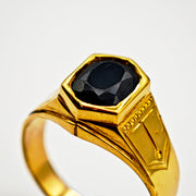 21005541 Mens Yellow Gold and Sapphire Signet Ring